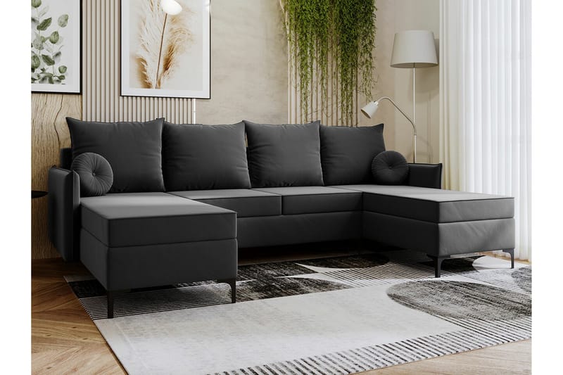 4:n ist Kulmasohva Knocklong - Tummanharmaa - Huonekalut - Sohva - Vuodesohva