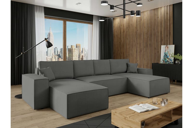 4:n ist Kulmasohva Knocklong - Tummanharmaa - Huonekalut - Sohva - Vuodesohva