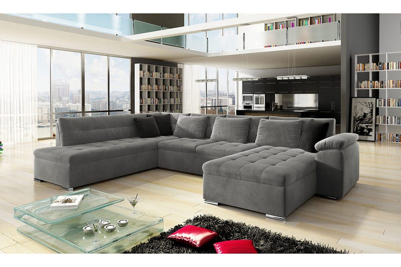 4:n ist Kulmavuodesohva - Harmaa - Huonekalut - Sohva - Vuodesohva