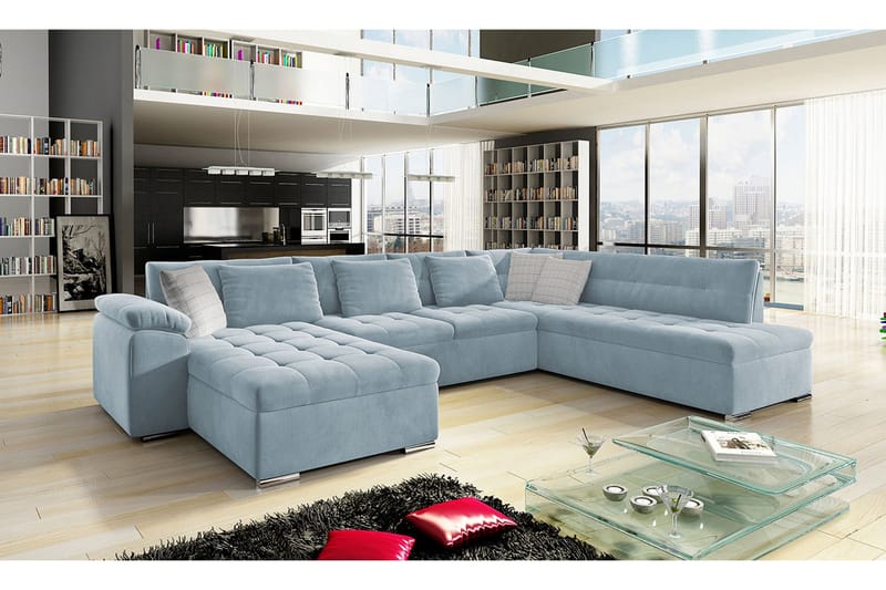 4:n ist Kulmavuodesohva - Sininen - Huonekalut - Sohva - Vuodesohva