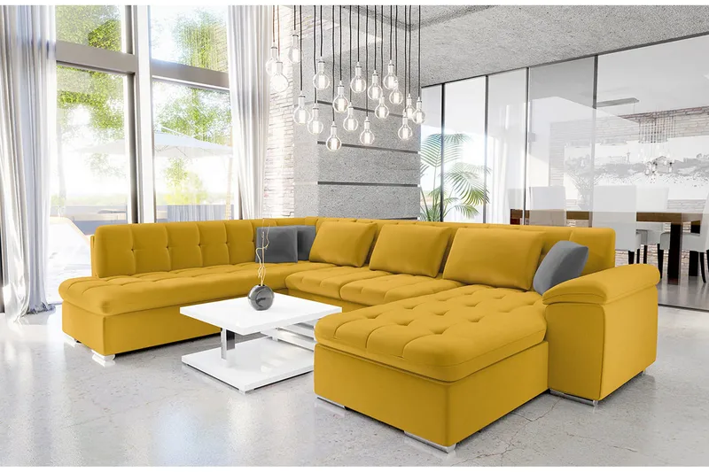4:n ist Kulmavuodesohva Sororia - Keltainen - Huonekalut - Sohva - Vuodesohva