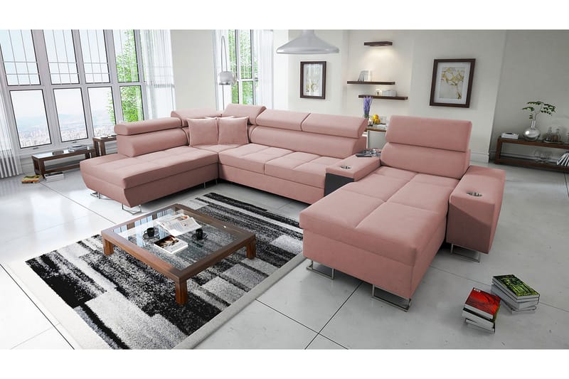 4:n ist Kulmavuodesohva Torretta Oikea - Roosa - Huonekalut - Sohva - Vuodesohva