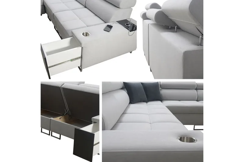 4:n ist Kulmavuodesohva Torretta Oikea - Ruskea - Huonekalut - Sohva - Vuodesohva