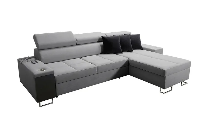 4:n ist Kulmavuodesohva Torretta Oikea - Vaaleanharmaa - Huonekalut - Sohva - Vuodesohva