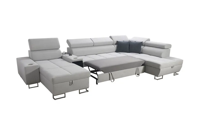 4:n ist Kulmavuodesohva Torretta Oikea - Vaaleanharmaa - Huonekalut - Sohva - Vuodesohva