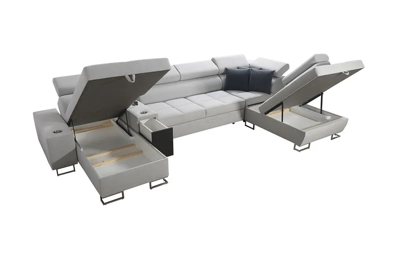 4:n ist Kulmavuodesohva Torretta Oikea - Vaaleanharmaa - Huonekalut - Sohva - Vuodesohva