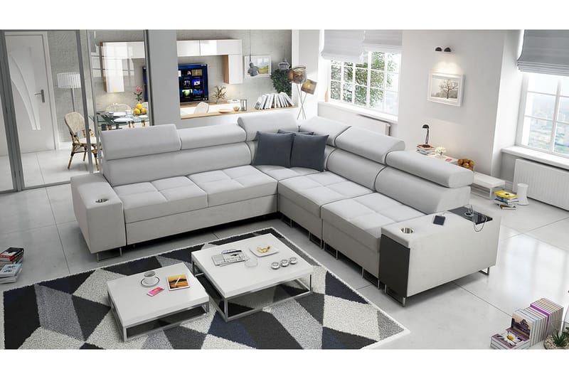 4:n ist Kulmavuodesohva Torretta Oikea - Valkoinen - Huonekalut - Sohva - Vuodesohva