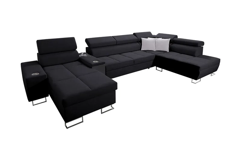 4:n ist Kulmavuodesohva Torretta Vasen - Musta - Huonekalut - Sohva - Vuodesohva