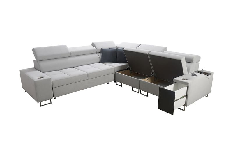 4:n ist Kulmavuodesohva Torretta Vasen - Musta - Huonekalut - Sohva - Vuodesohva