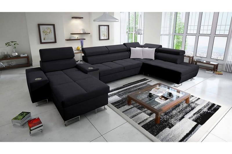 4:n ist Kulmavuodesohva Torretta Vasen - Musta - Huonekalut - Sohva - Vuodesohva
