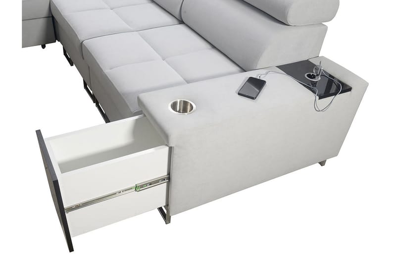 4:n ist Kulmavuodesohva Torretta Vasen - Valkoinen - Huonekalut - Sohva - Vuodesohva