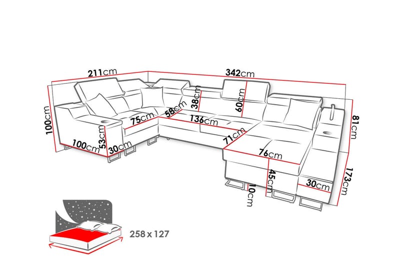 5 ist. Vuodesohva Oikea - Vihreä - Huonekalut - Sohva - Vuodesohva