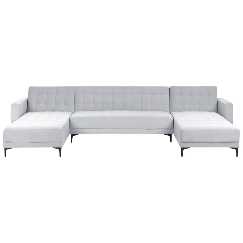 5-istuttava Modulaarinen sohva Aberdeen, Vaaleanharmaa, musta/Sametti
