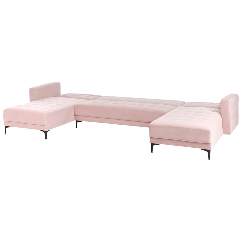 5-istuttava Vuodesohva Aberdeen - Vaaleanpunainen, Musta/Sametti - Huonekalut - Sohva - Vuodesohva