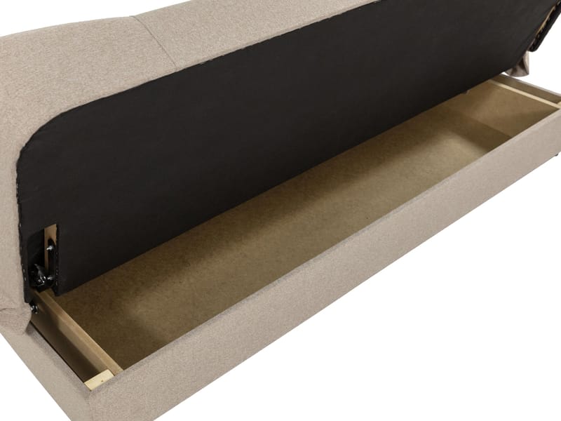 Abron 3-istuttava taitettava vuodesohva 116x195 cm säilytystilalla kangasta - Harmaa - Huonekalut - Sohva - Vuodesohva - 3 istuttava vuodesohva