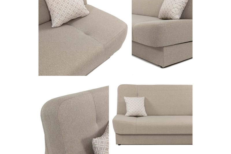 Abron Vuodesohva 3-istuttava - Beige - Huonekalut - Sohva - Vuodesohva - 3 istuttava vuodesohva