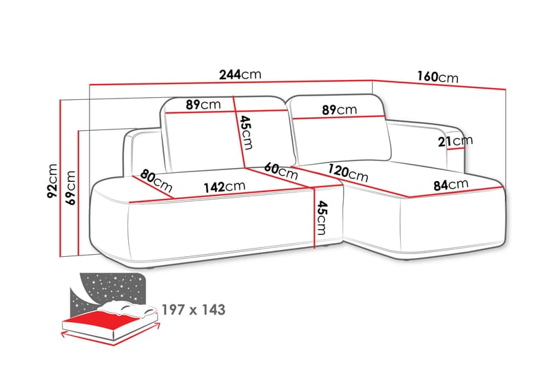 Afir Vuodesohva 2-Istuttavalla Divaanilla - Sininen - Huonekalut - Sohva - Vuodesohva