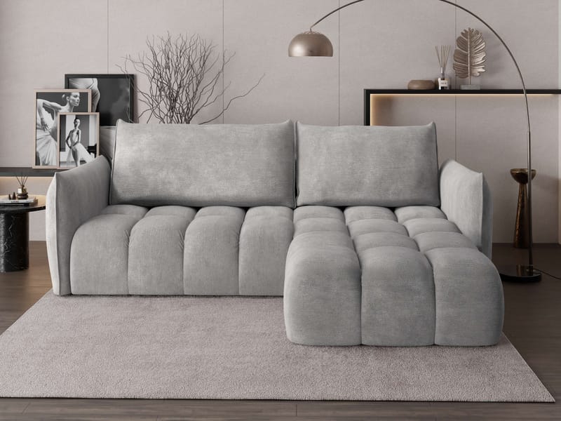 Aldvian 3-istuttava vuodesohva divaanilla - harmaa - Huonekalut - Sohva - Vuodesohva