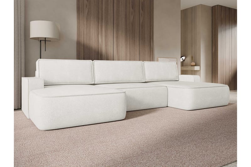 Avignon Vuodedivaanisohva, kaksoisdivaani, 5-istuttava - Valkoinen - Huonekalut - Sohva - Vuodesohva