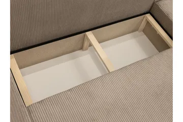 Barile Vuodesohva Divaanilla 3-istuttava Plyysi - Beige - Huonekalut - Sohva - Vuodesohva