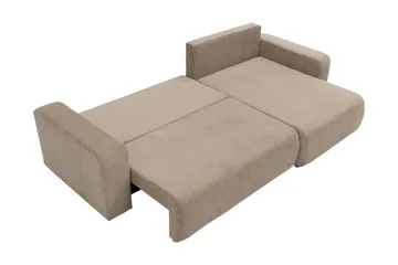 Barile Vuodesohva Divaanilla 3-istuttava Plyysi - Beige - Huonekalut - Sohva - Vuodesohva