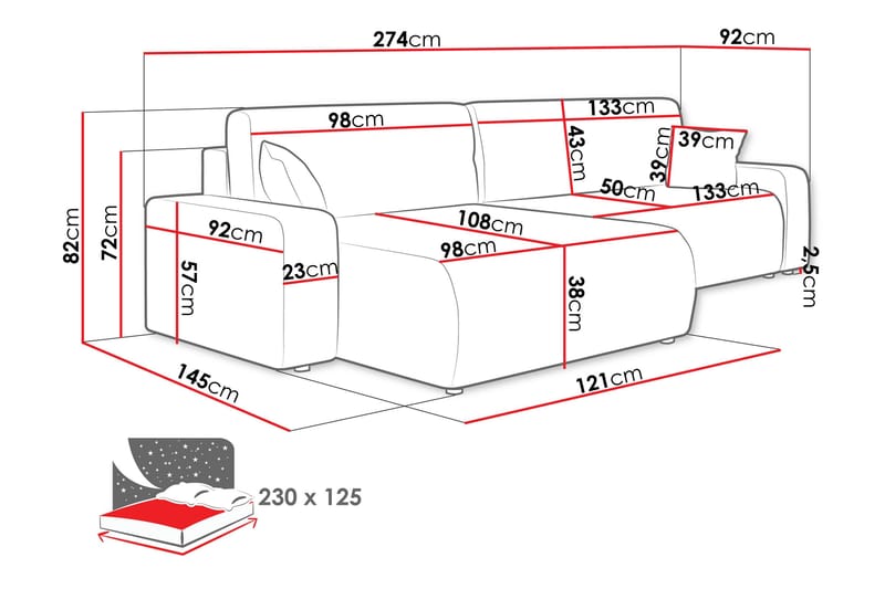 Barile Vuodesohva Divaanilla 3-istuttava Plyysi - Valkoinen - Huonekalut - Sohva - Vuodesohva