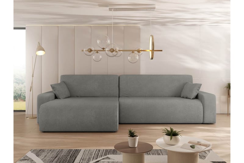 Barile Vuodesohva Divaanilla 3-istuttava Plyysi - Harmaa - Huonekalut - Sohva - Vuodesohva