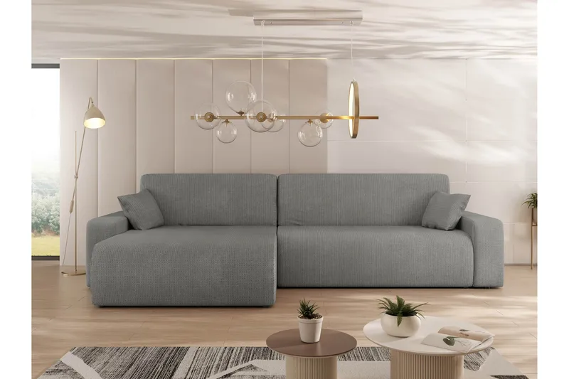 Barile Vuodesohva Divaanilla 3-istuttava Plyysi - Harmaa - Huonekalut - Sohva - Vuodesohva