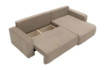 Barile Vuodesohva Divaanilla 3-istuttava Plyysi - Beige - Huonekalut - Sohva - Vuodesohva