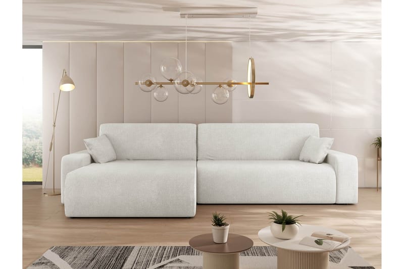 Barile Vuodesohva Divaanilla 3-istuttava Plyysi - Valkoinen - Huonekalut - Sohva - Vuodesohva