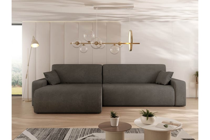 Barile Vuodesohva Divaanilla 3-istuttava Plyysi - Harmaa - Huonekalut - Sohva - Vuodesohva