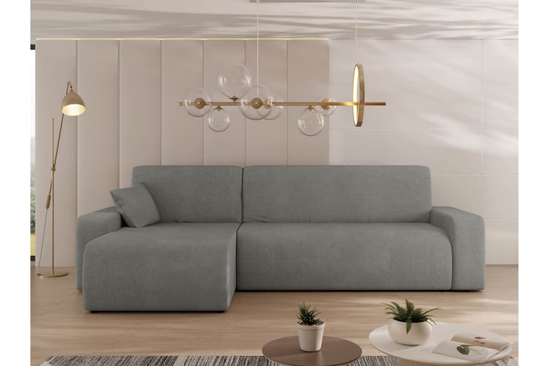Barile Vuodesohva Divaanilla 3-istuttava Plyysi - Harmaa - Huonekalut - Sohva - Vuodesohva