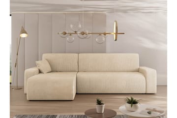 Barile Vuodesohva Divaanilla 3-istuttava Plyysi - Beige - Huonekalut - Sohva - Vuodesohva