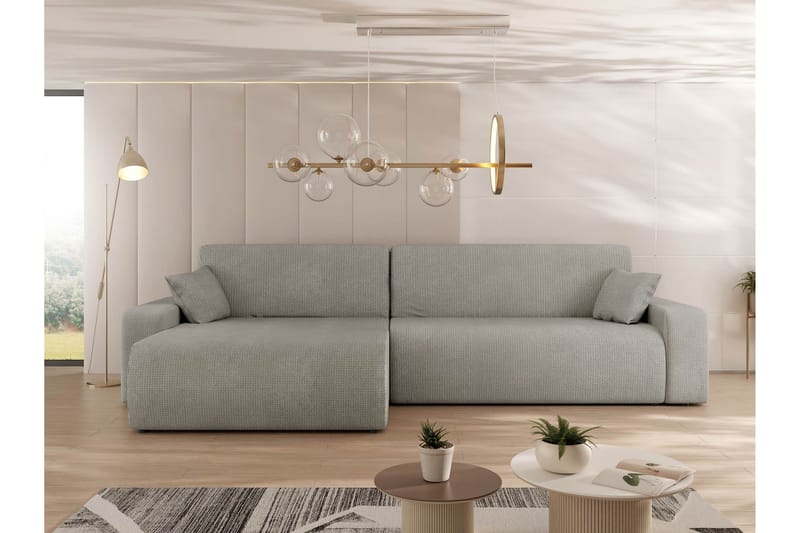 Barile Vuodesohva Divaanilla 3-istuttava Plyysi - Harmaa - Huonekalut - Sohva - Vuodesohva