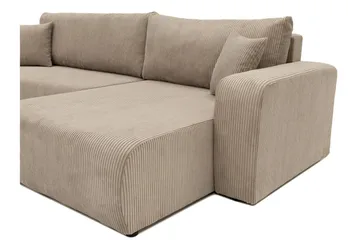 Barile Vuodesohva Divaanilla 3-istuttava Plyysi - Beige - Huonekalut - Sohva - Vuodesohva