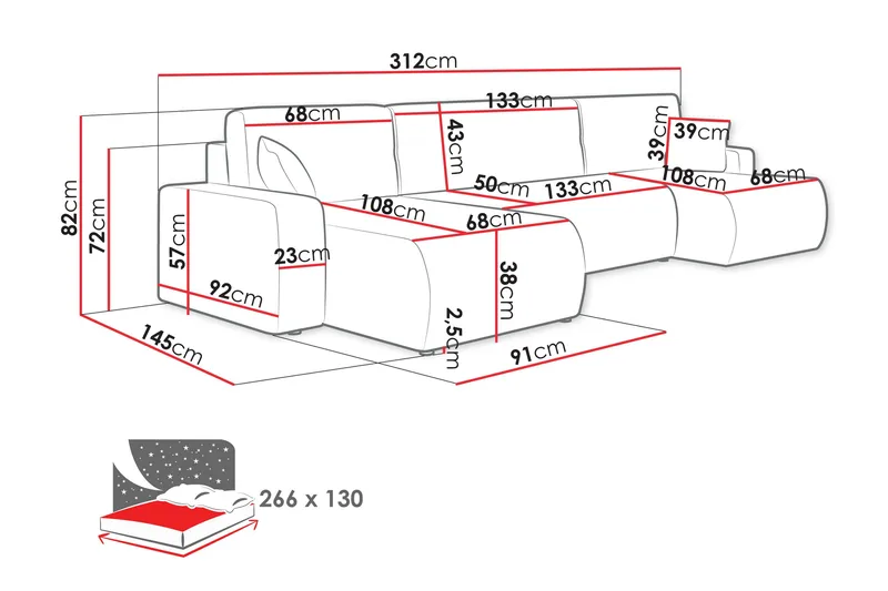 Barile Vuodesohva Tuplalevon 4-istuttava Plyysi - Beige - Huonekalut - Sohva - Vuodesohva