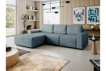 Bella Vuodesohva Divaanilla 3-istuttava Plyysi - Harmaa - Huonekalut - Sohva - Vuodesohva
