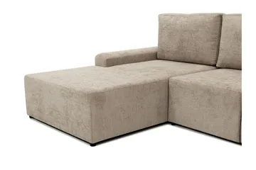 Bella Vuodesohva Divaanilla 3-istuttava Plyysi - Beige - Huonekalut - Sohva - Vuodesohva