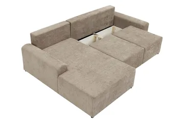 Bella Vuodesohva Divaanilla 3-istuttava Plyysi - Beige - Huonekalut - Sohva - Vuodesohva