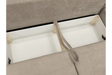 Bella Vuodesohva Divaanilla 3-istuttava Plyysi - Beige - Huonekalut - Sohva - Vuodesohva
