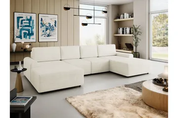 Bella Vuodesohva Tuplalevon 4-istuttava Plyysi - Beige - Huonekalut - Sohva - Vuodesohva