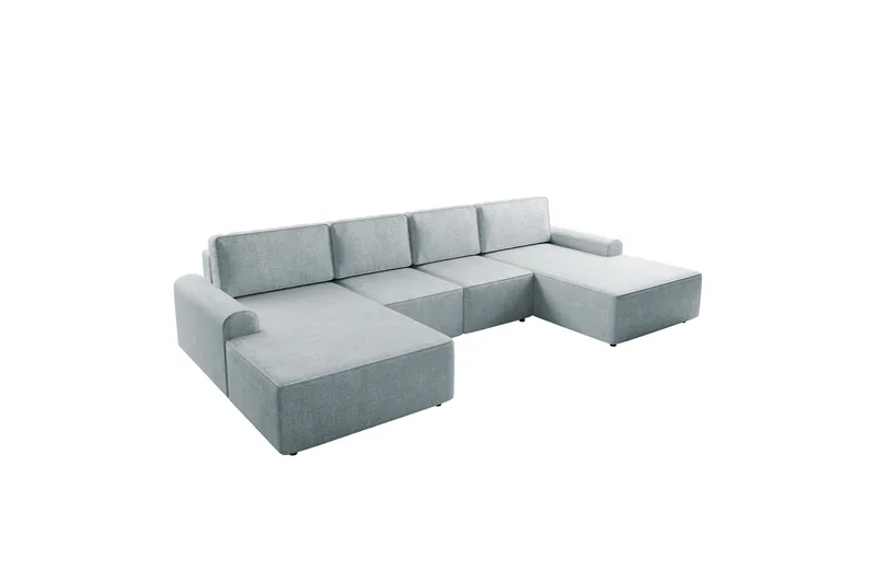 Bella Vuodesohva Tuplalevon 4-istuttava Plyysi - Harmaa - Huonekalut - Sohva - Vuodesohva