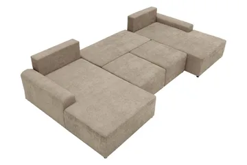 Bella Vuodesohva Tuplalevon 4-istuttava Plyysi - Beige - Huonekalut - Sohva - Vuodesohva