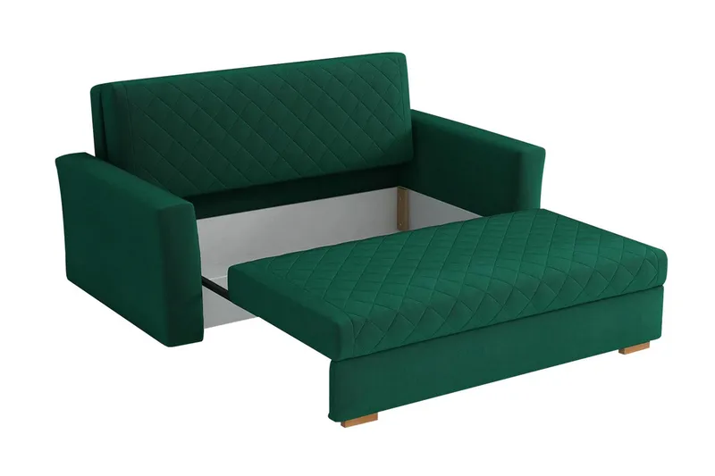 Bensbyn 3-istuttava vuodesohva 132x196 cm vuodettava ruudullinen kangasta - Musta - Huonekalut - Sohva - Vuodesohva - 3 istuttava vuodesohva