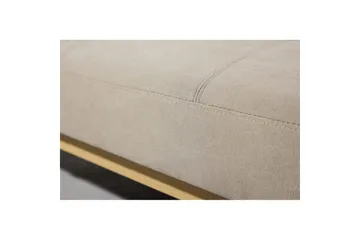 Bodil 2-istuttava mukava nappikoristeltu vuodesohva kangasta puujaloilla - Beige - Huonekalut - Sohva - Vuodesohva