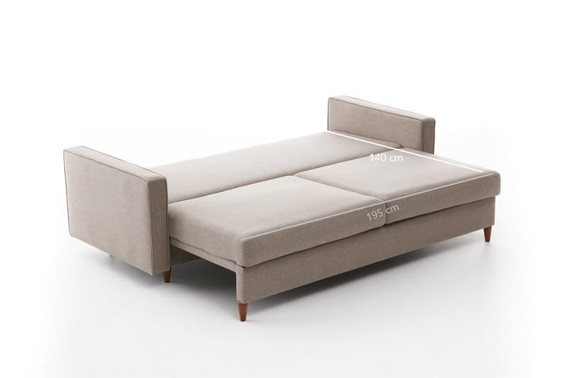 Braneles Vuodesohva 3 istuttava - Beige - Huonekalut - Sohva - Vuodesohva - 3 istuttava vuodesohva