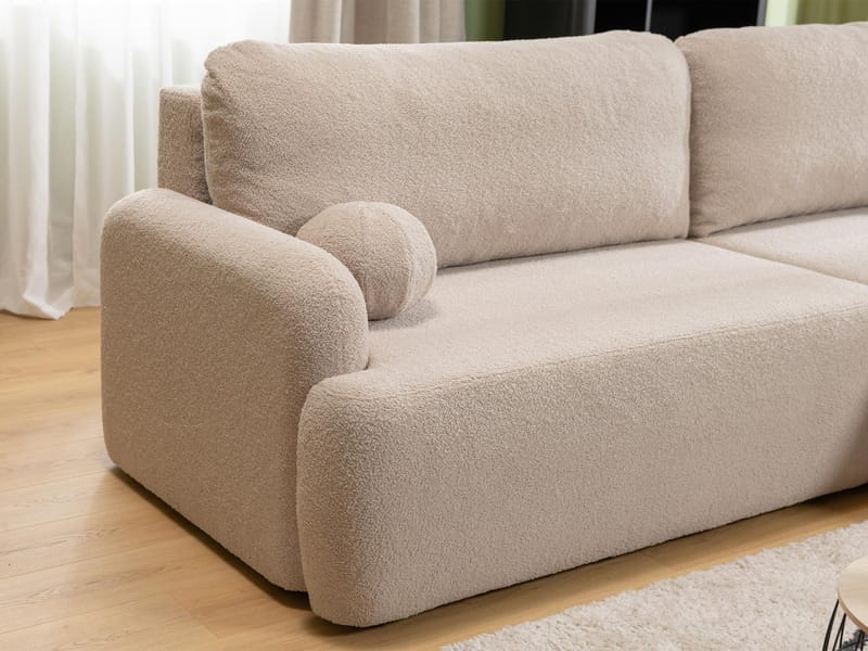 Branrel 4-istuttava vuodesohva divaanilla, vasen - Beige - Huonekalut - Sohva - Vuodesohva