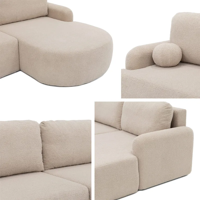 Branrel 4-istuttava vuodesohva divaanilla, vasen - Beige - Huonekalut - Sohva - Vuodesohva