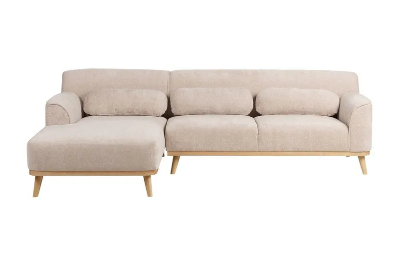 Bree Kulmasohva 3-istuttava, Beige/Vaalea puu