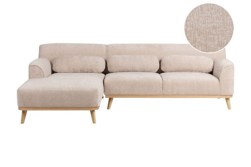 Bree Kulmasohva 3-istuttava - Beige/Vaalea puu - Huonekalut - Sohva - Vuodesohva